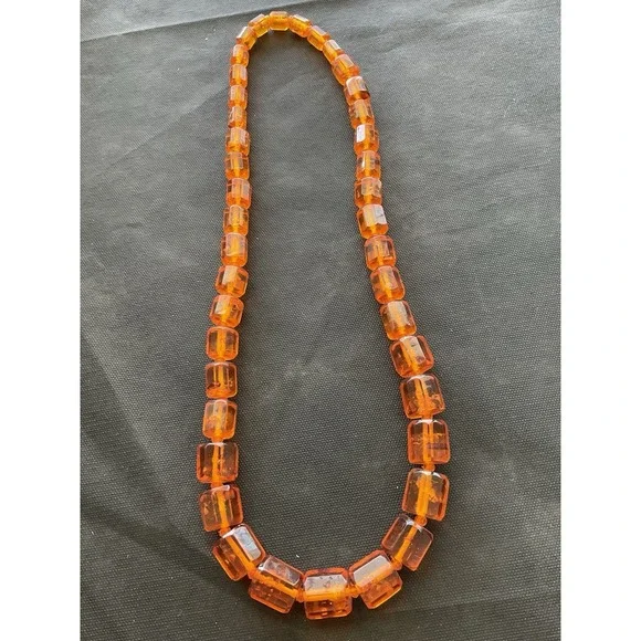 vintage-style graduated Baltic amber beaded necklace Chunky Estate Jewelry - Picture 4 of 5